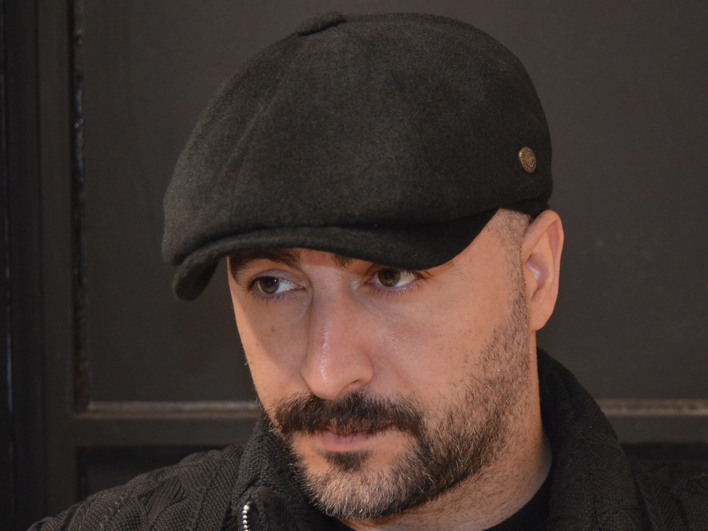 Kerem Kışlık Kaşe İngiliz Peaky Kasket Siyah