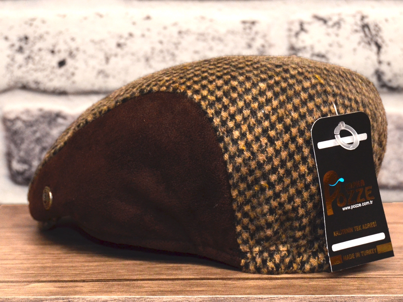 Pozze Kaşmir Süetli Spor Kasket Kamel