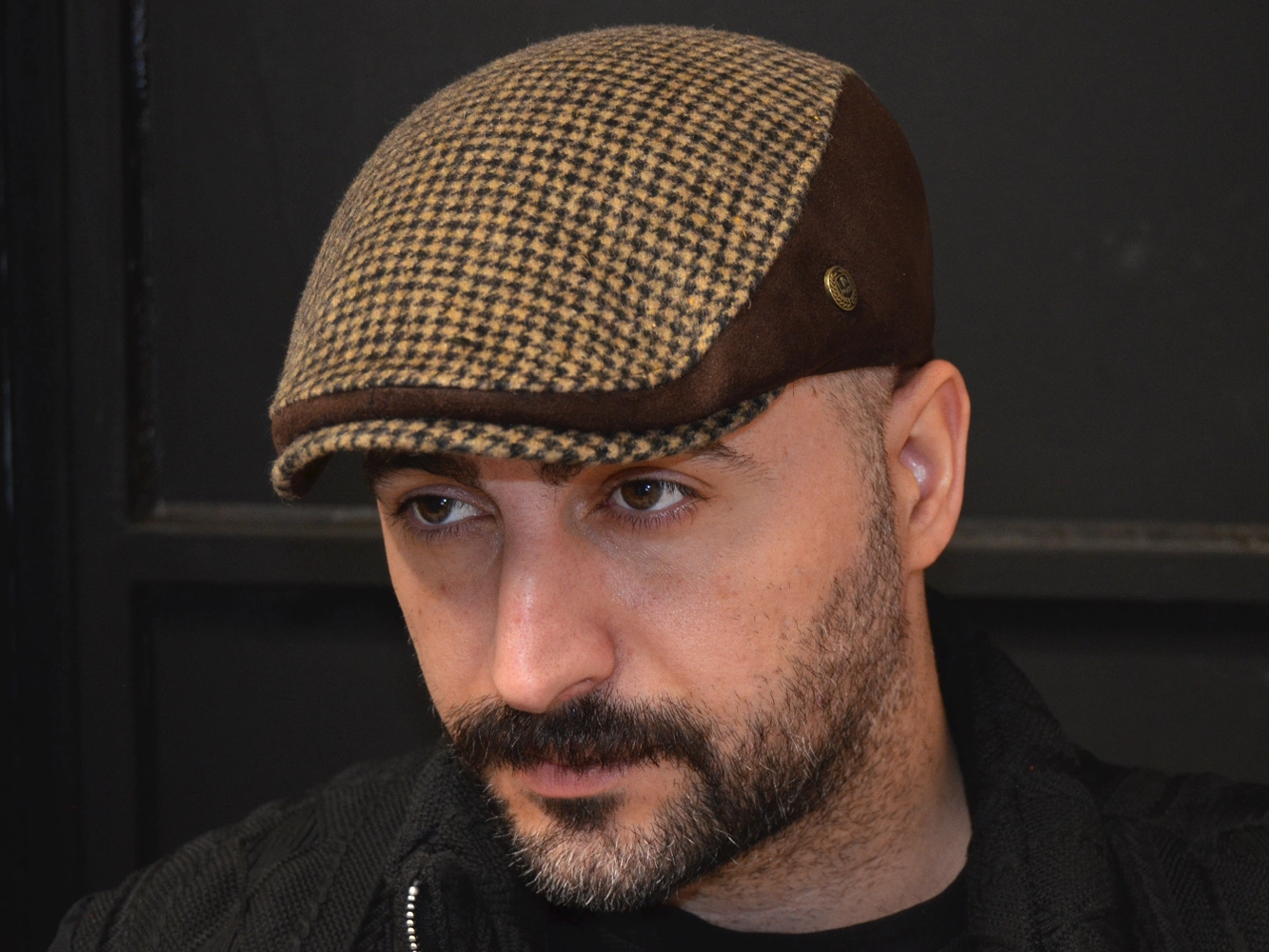 Pozze Kaşmir Süetli Spor Kasket Kamel