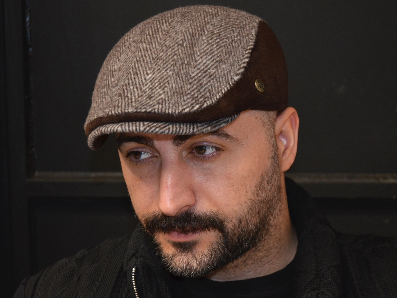 Pozze Kaşmir Süetli Spor Kasket Kahverengi