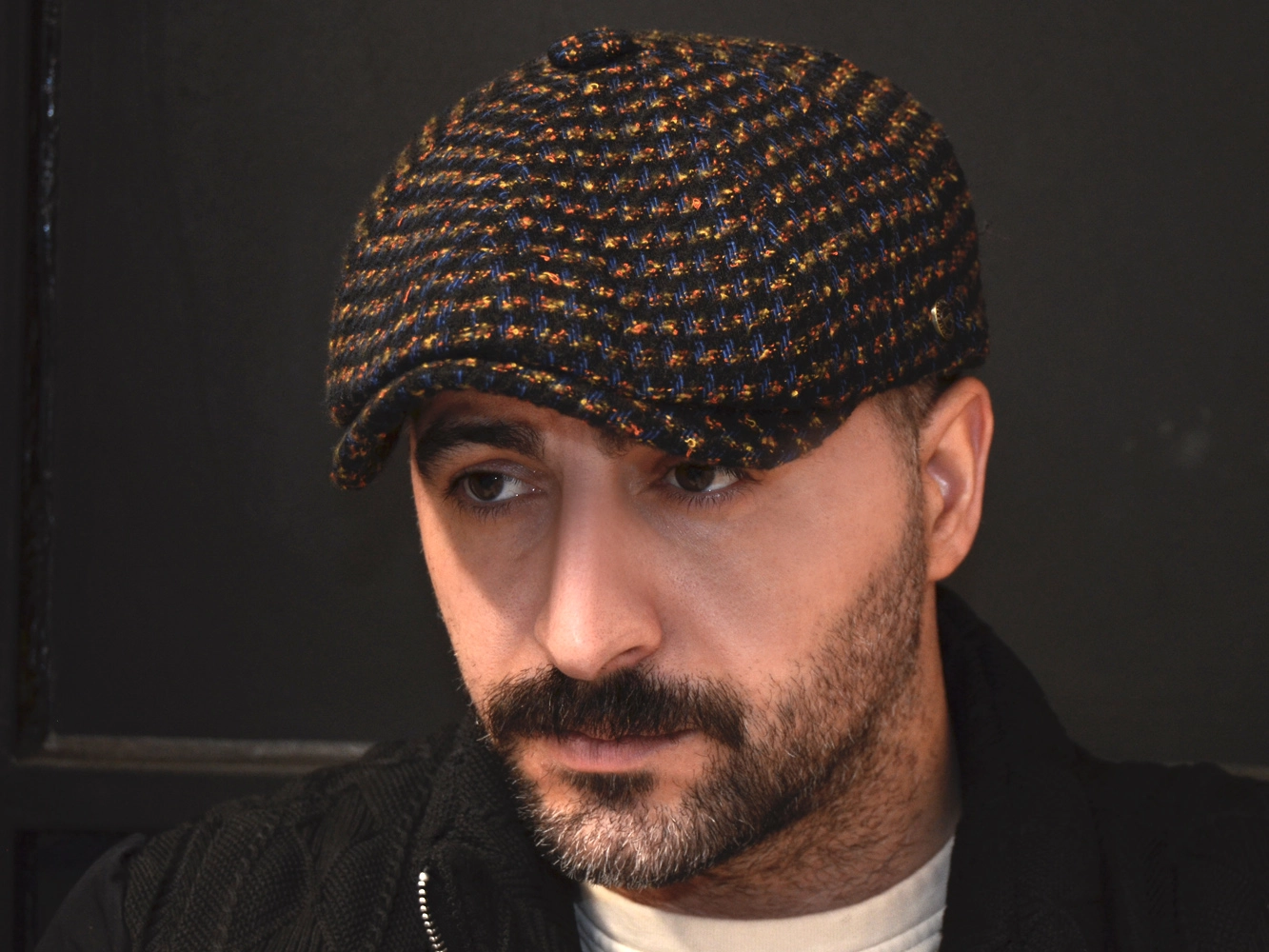 Kerem Twit Kumaş Peaky Blinders İngiliz Kasket SİYAH