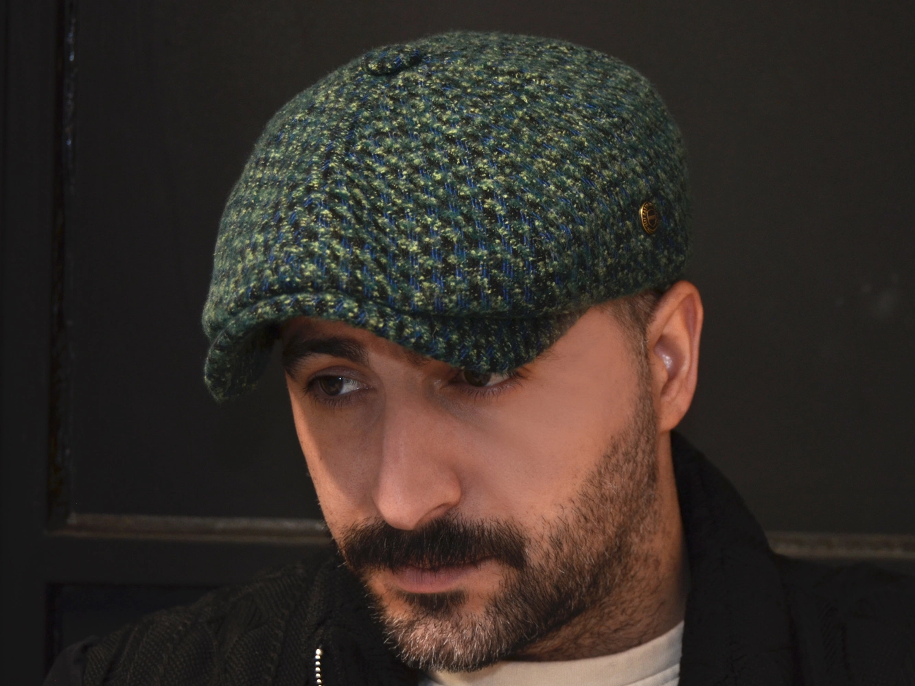 Kerem Twit Kumaş Peaky Blinders İngiliz Kasket YEŞİL