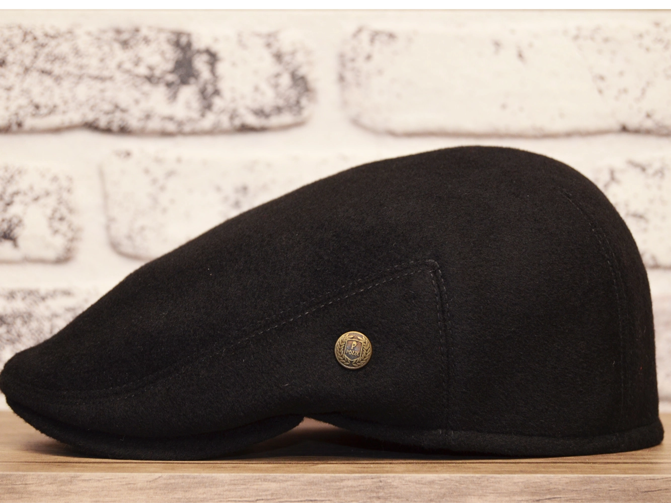 Pozze Kaşmir Yün Kulaklı London Kasket Siyah