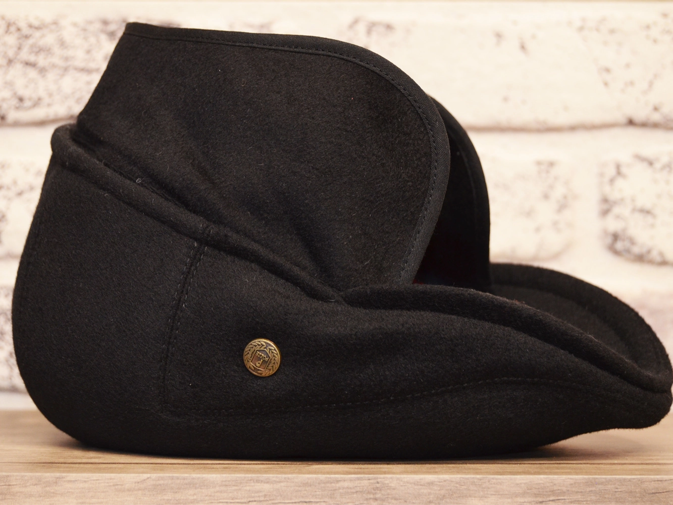 Pozze Kaşmir Yün Kulaklı London Kasket Siyah