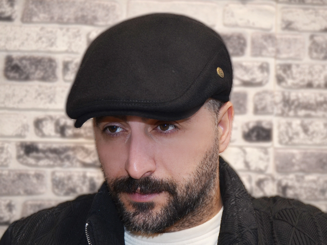 Pozze Kaşmir Yün Kulaklı London Kasket Siyah