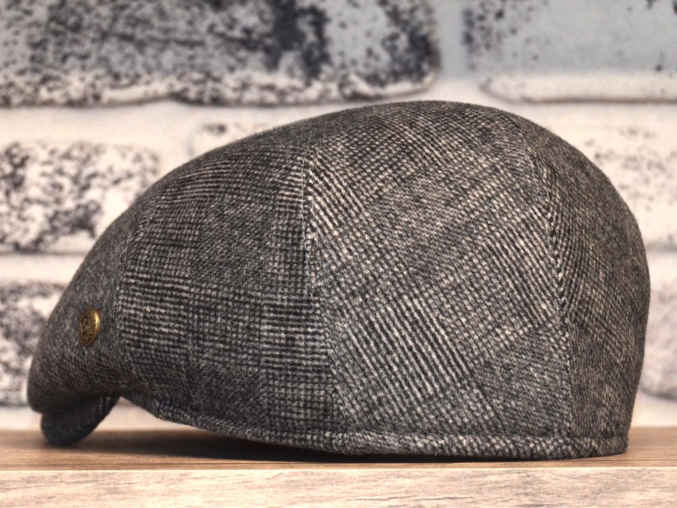 Pozze%20Yün%20Ekose%20Twit%20London%20Kasket%20Gri