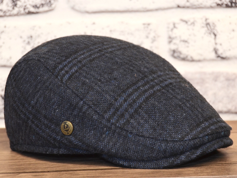 Pozze Kerem Kışlık Ekoseli Spor Kasket Lacivert