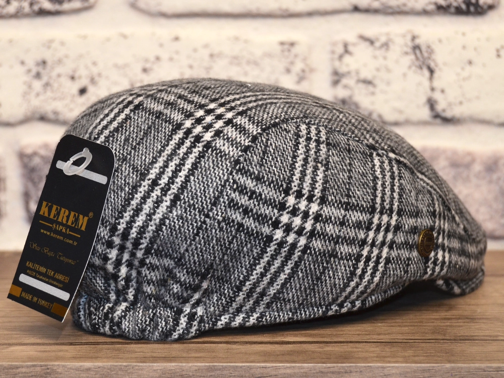 Pozze Kerem Kışlık Ekoseli Spor Kasket GRi