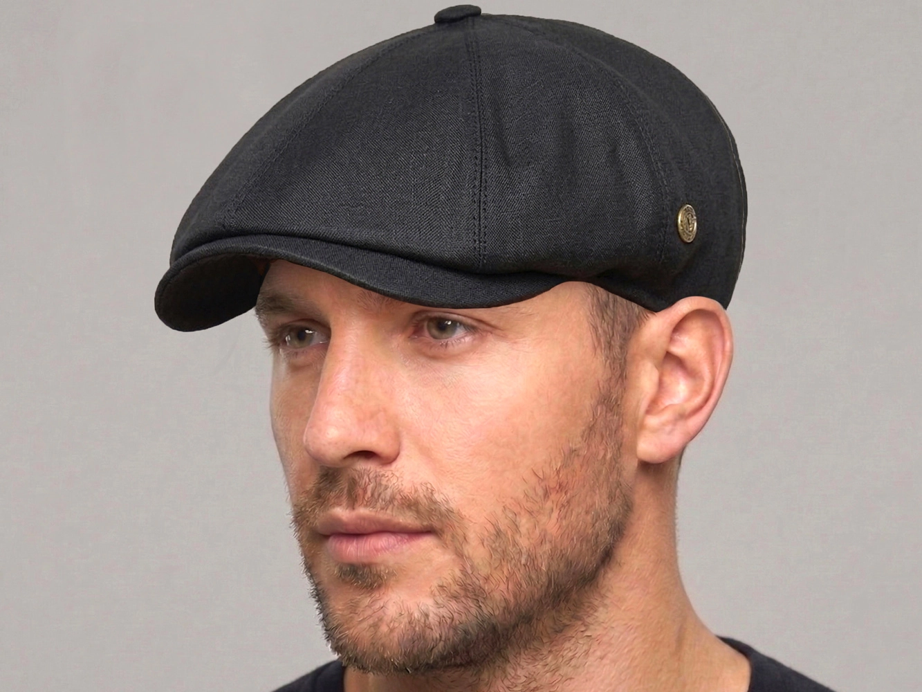 Pozze Lüx Keten Peaky Blinders  Kasket - Siyah
