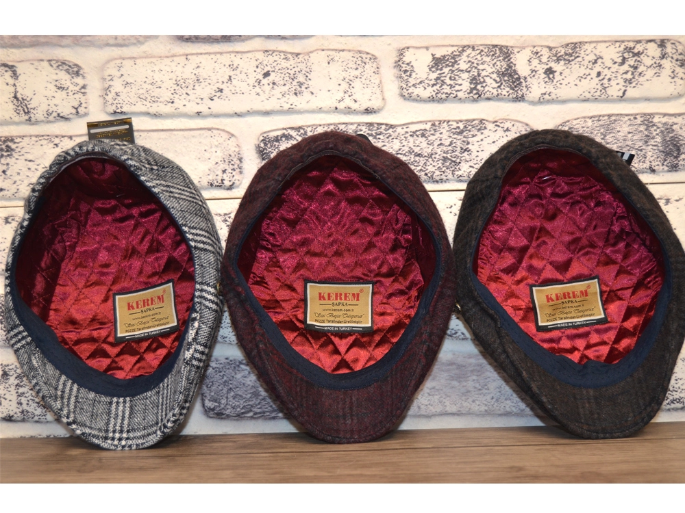 Pozze Kerem Kışlık Ekoseli Spor Kasket GRi