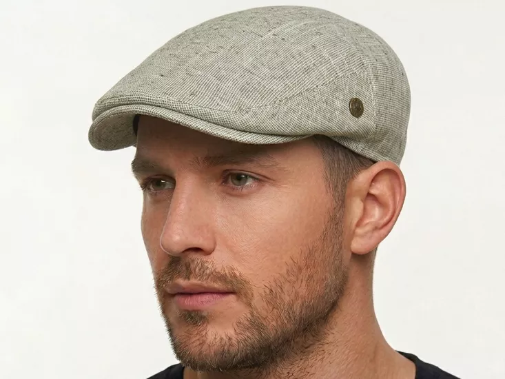 Yazlık Keten Pamuk London Kasket Şapka