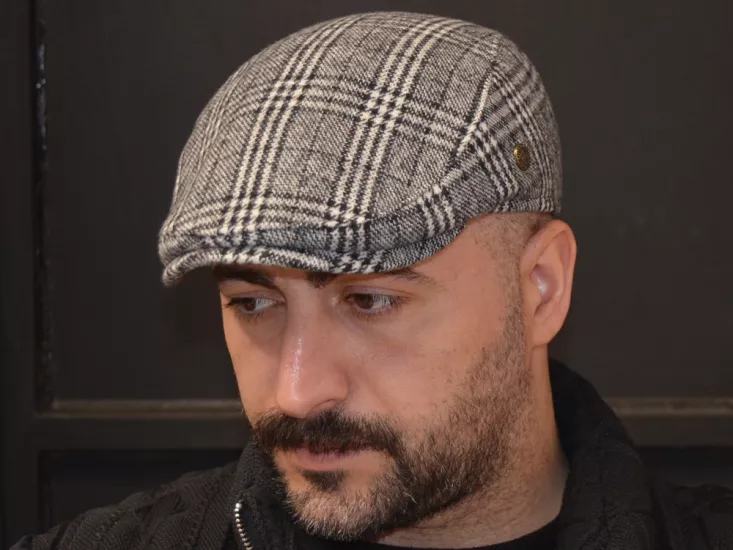 Kışlık Kaşe Ekose Kumaş Erkek Spor Kasket Şapka