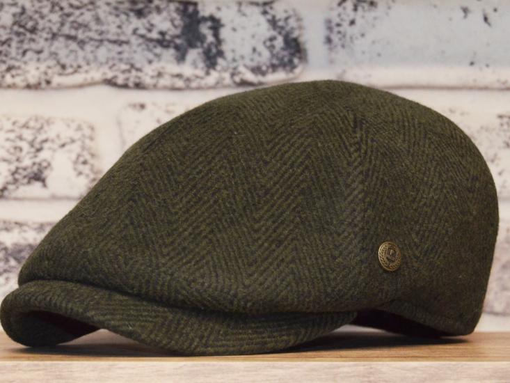 Kışlık Haki Renk Kaşmir Erkek Kasket Şapka