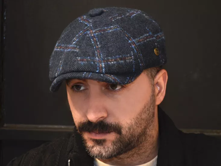 Ekoseli Kışlık İngiliz Model Erkek Kasket Şapka