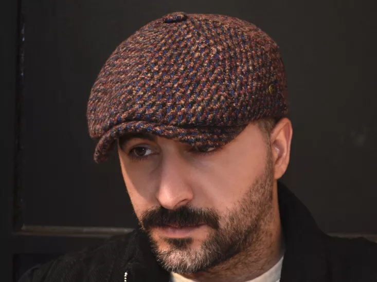 Bordo Renk Kışlık İngiliz Erkek Kasket Şapka