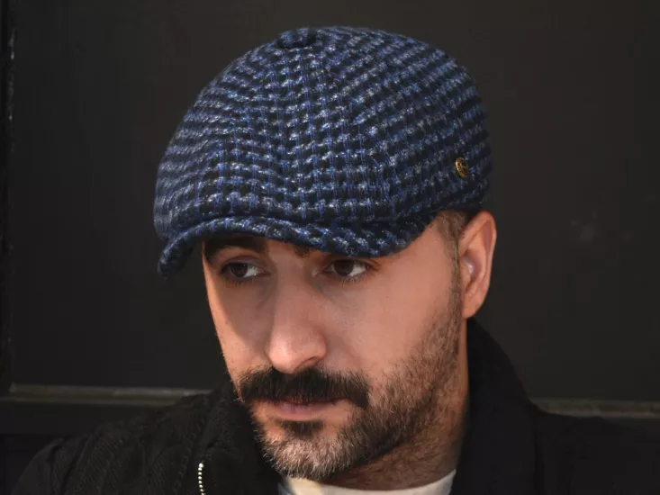 Lacivert Kaşe Kışlık Erkek Kasket Şapka İngiliz