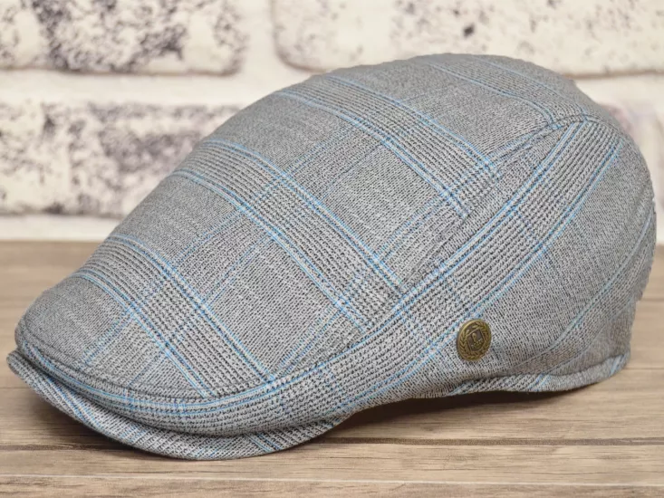 Pozze Gri Ekoseli Yazlık Erkek Kasket Şapka