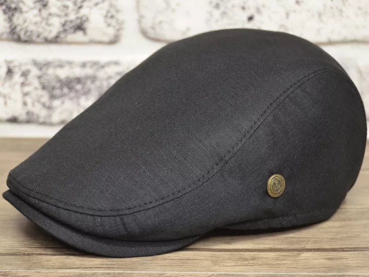 SİYAH LÜX KETEN YAZLIK SPOR ERKEK KASKET ŞAPKA