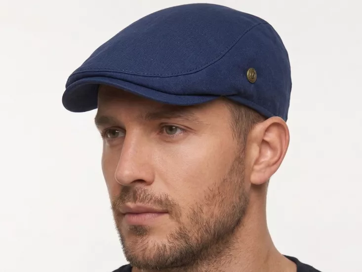 LACİVERT LÜX KETEN YAZLIK SPOR KASKET